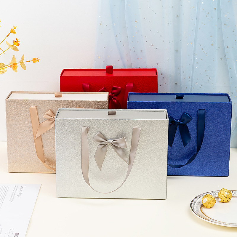 Custom Printed Ribbon Drawer Gift Box for Wrapping and Packaging Paperboard Type