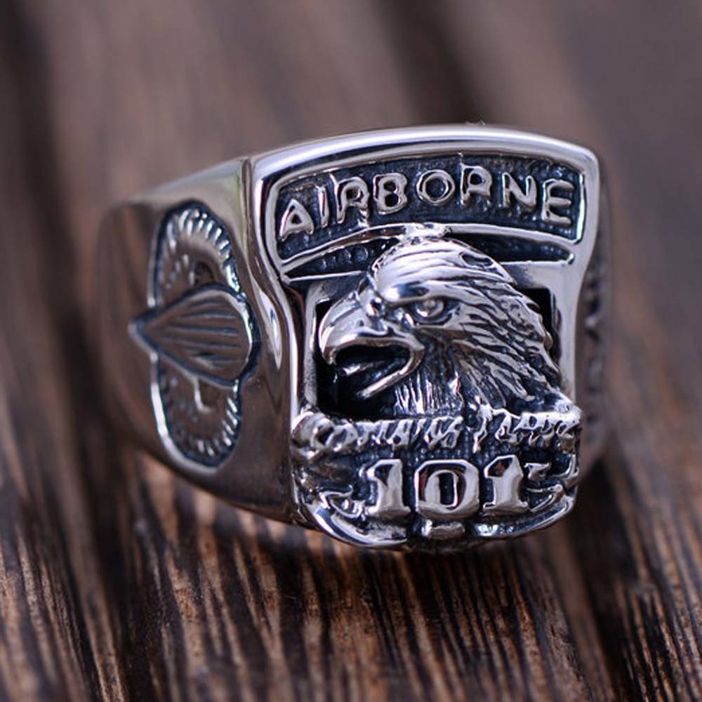 Retro Jewelry 925 Sterling Silver Engraved US Army Eagle Style Men Ring (XH052370)