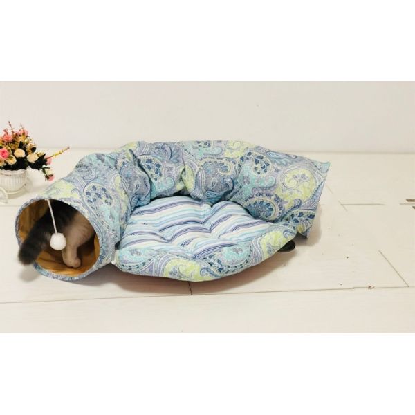 Foldable 2 In 1 Donut Cat Tunnel Comfortable Versatile Design For All Seasons