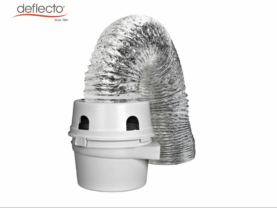 Indoor Dryer Vent Kit , 4 Inch Dryer Vent Lint Trap Bucket 4'' Hose Clip