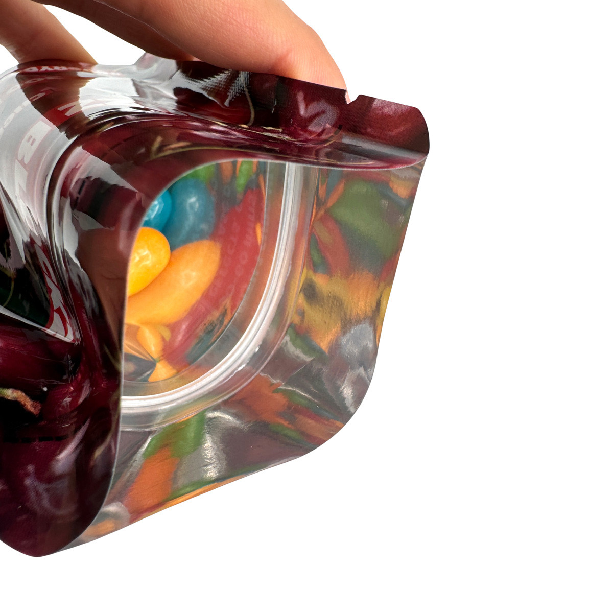 3.5 Custom Digital Printed Ziplock Top Foil Lined Stand Up Mylar Bags for Cherry Flavor Candy Gummies Packaging