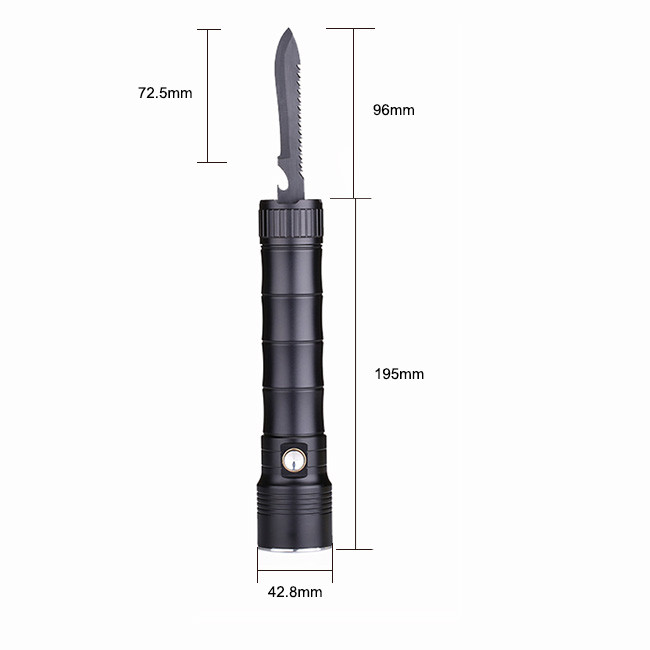 IP68 Mini Usb Rechargeable Led Torch 10W 960 Lumen Φ42.8*195mm Dimension