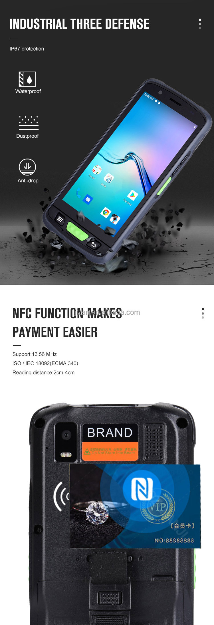 280g Handheld Computer 4G LTE Water Electronic QR Code Infrared Reader Android Meter Reading PDA