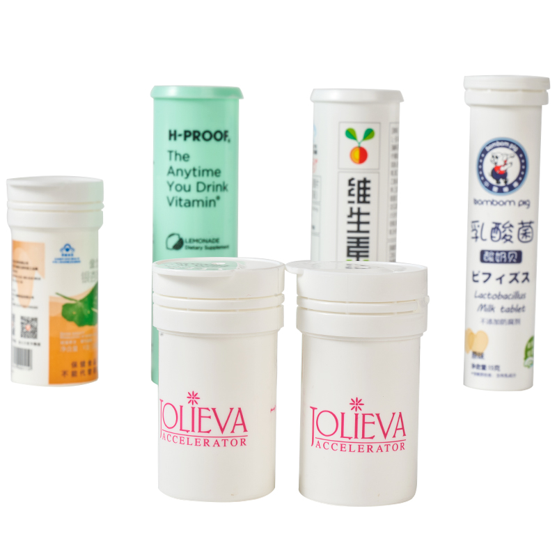 Long Print Custom Plastic Vitamin C Effervescent Tablet Tube for Medicine Packaging
