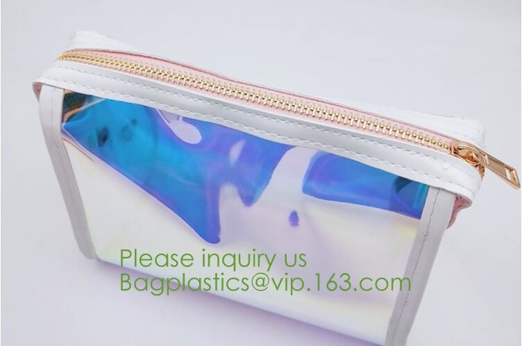 holographic pvc bags, holographic packs, holographic pouch bags, holographic metialized cosmetic make up, holographic PU