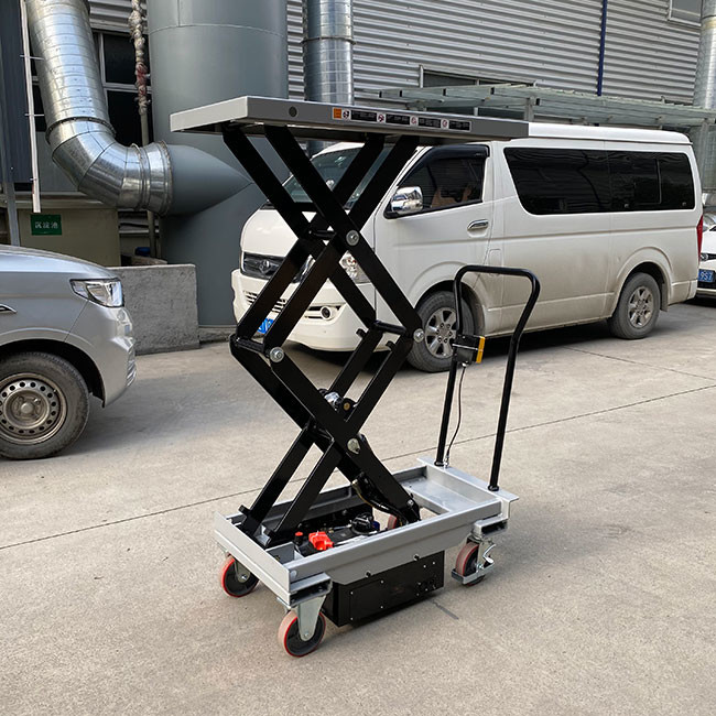 Portable 300kg Hydraulic Scissor Lift Tables Double Scissor Lift Tables Max Height 62.40in