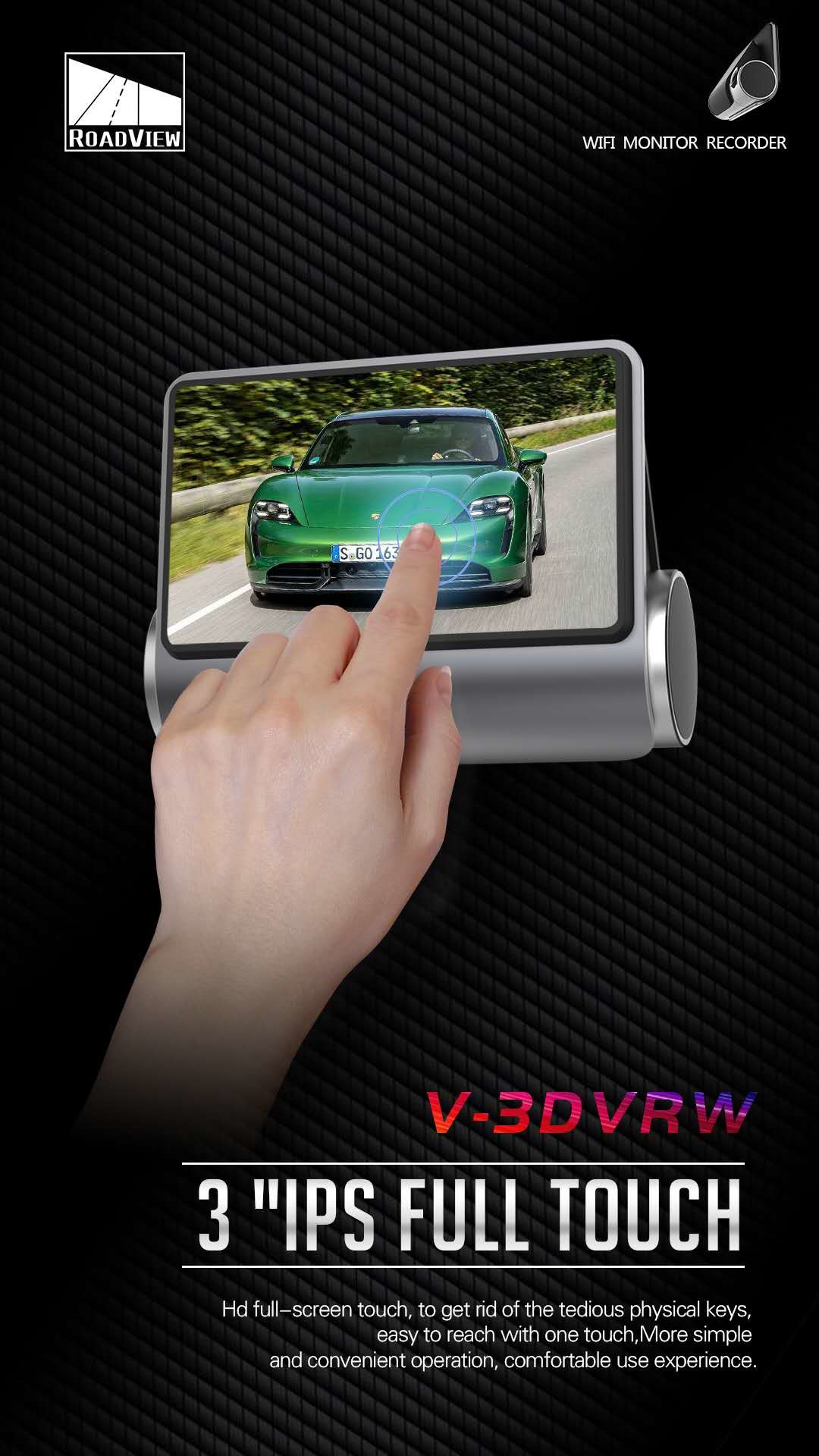 Parking Monitor Cycle Recording Full HD Car DVR 1080p Dashcams For Cars