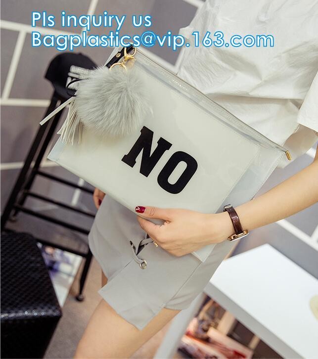 plastic slider zipper frosted PVC document bag, slider zipper frosted pvc bag garment packing with slider, Pouch Clear P