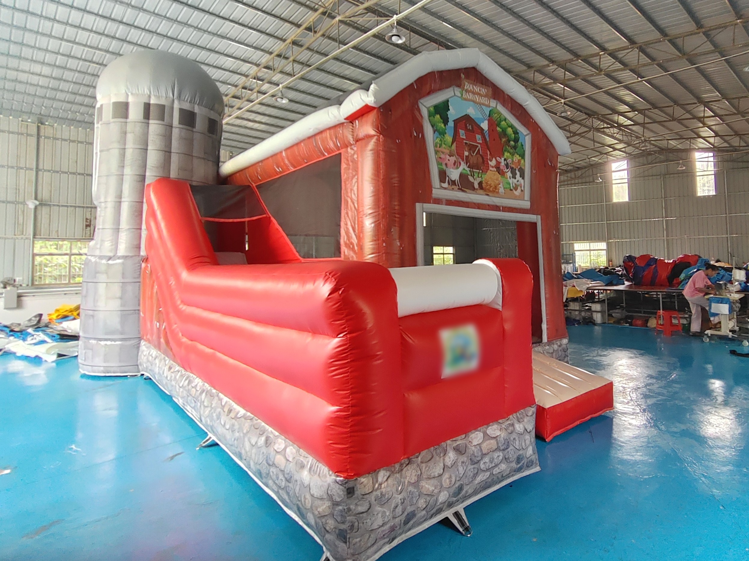 Commercial PVC Tarpaulin Fireproof Baffle Inflatable Bounce House With Slide Inflatable Combo Castle For Kids