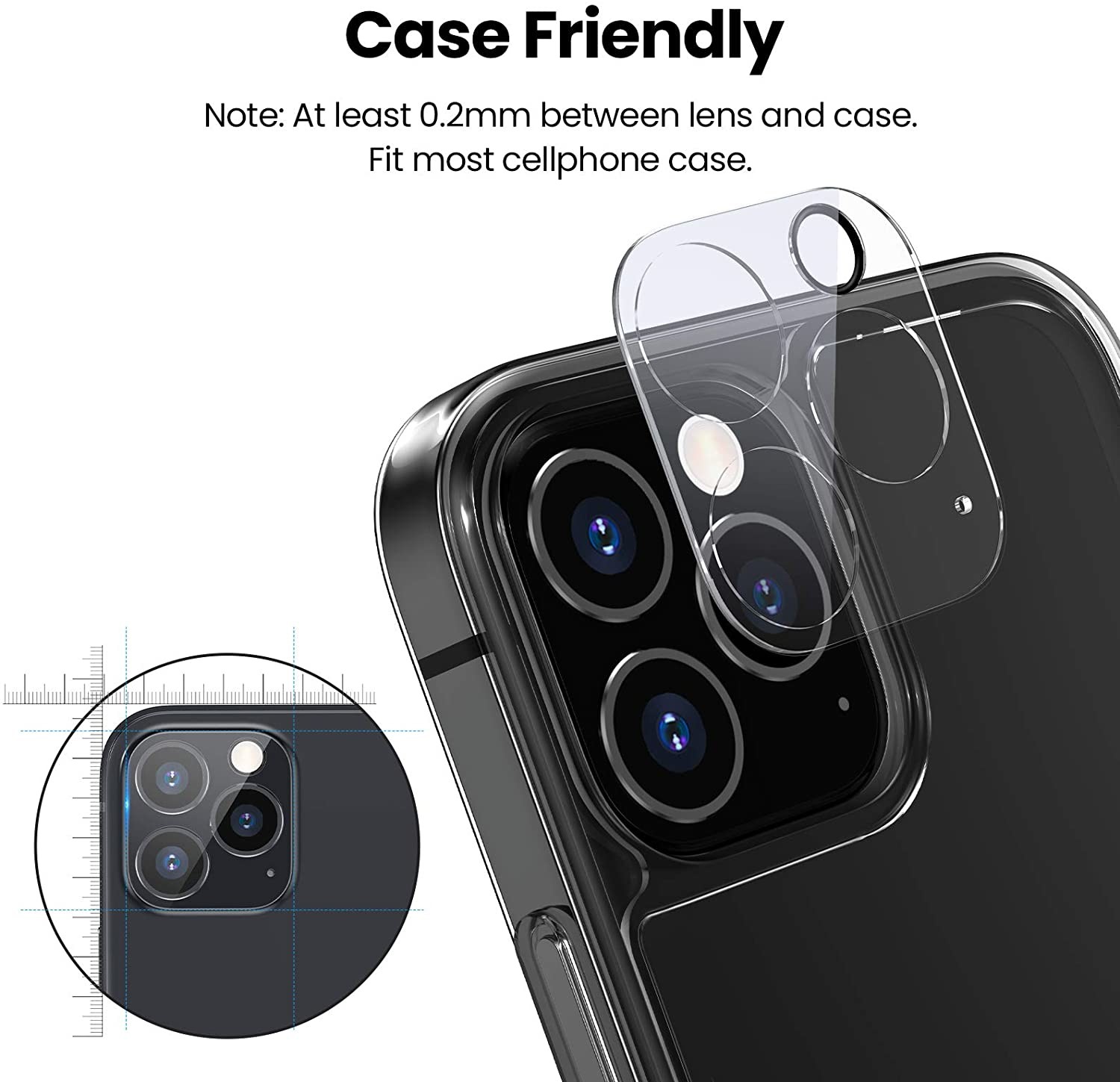 Camera Protective Lens Cell Phone Tempered Glass Screen Protector Transparent Full Cover