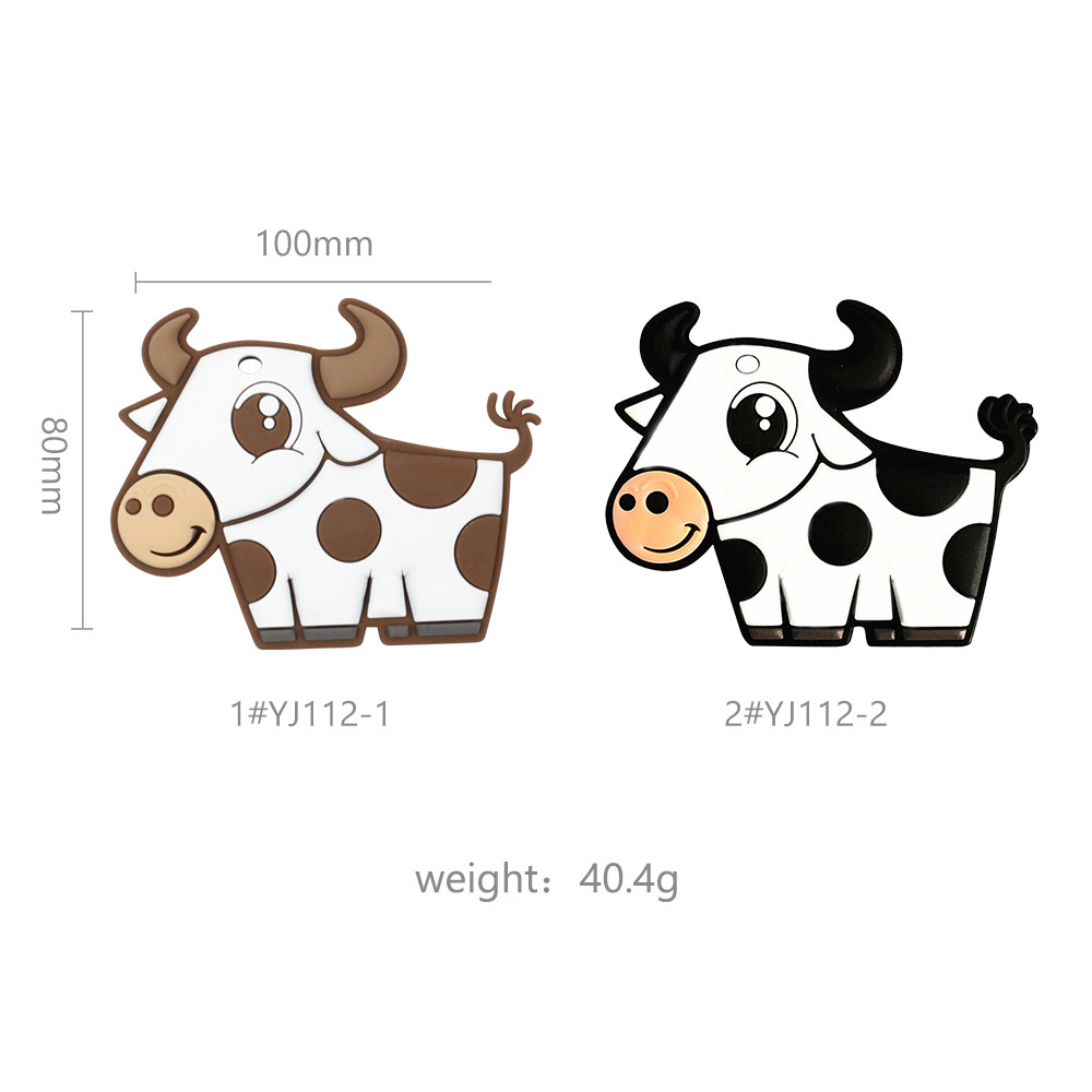 Customized Logo Silicone Baby Teether Chewable With Cow Fox Owl Shape