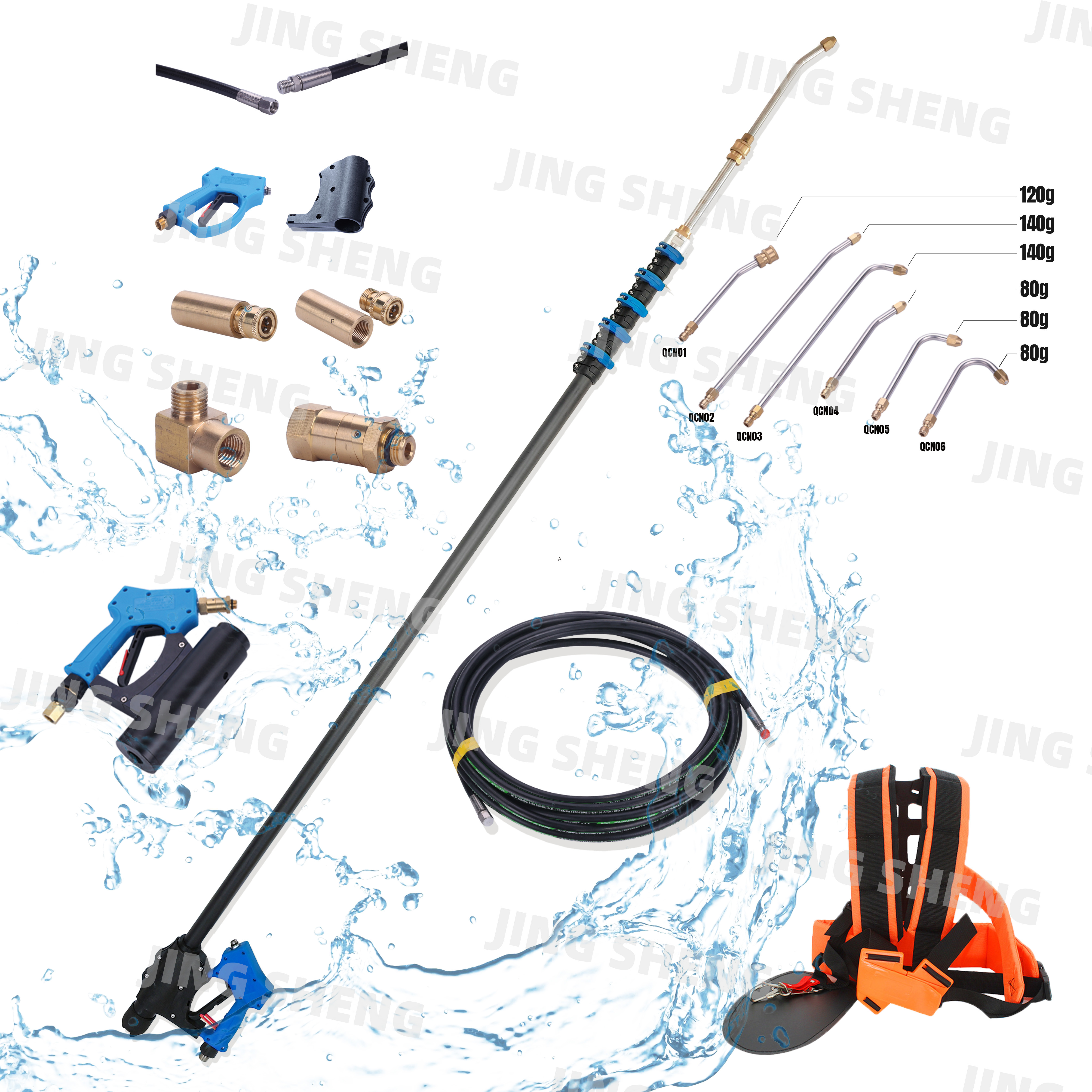 25ft Carbon Fiber High Pressure Pole For Cleaning Building Exteriors Simple Efficient
