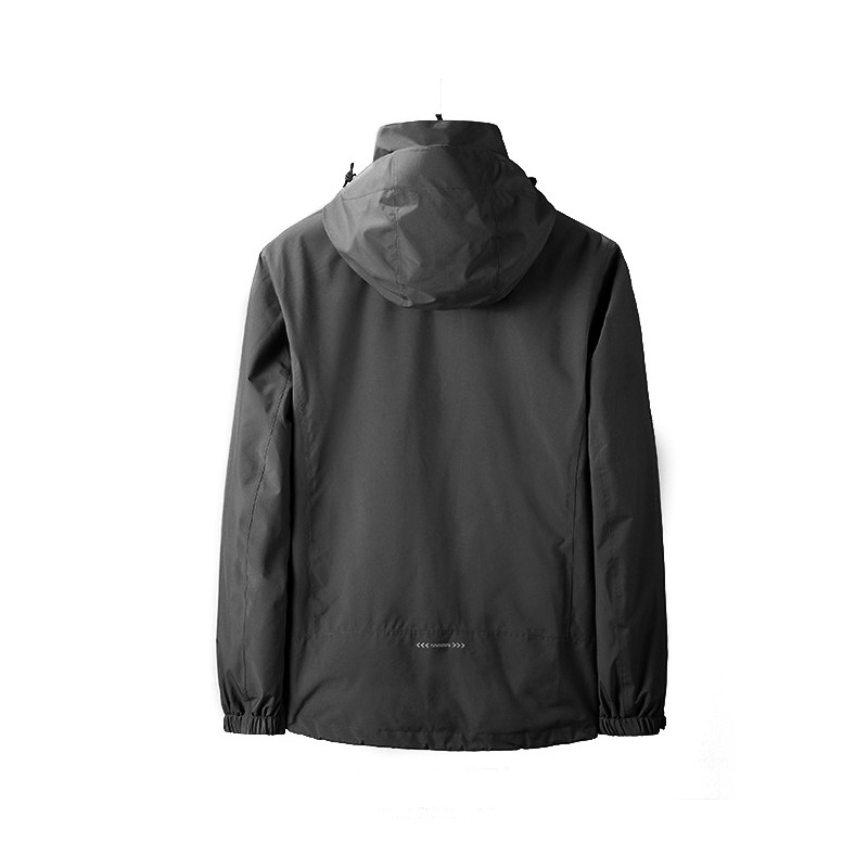 Full Zip Outdoor Windbreaker Jacket Winter Snow Coat Men'S Hooded Jacket With Pockets