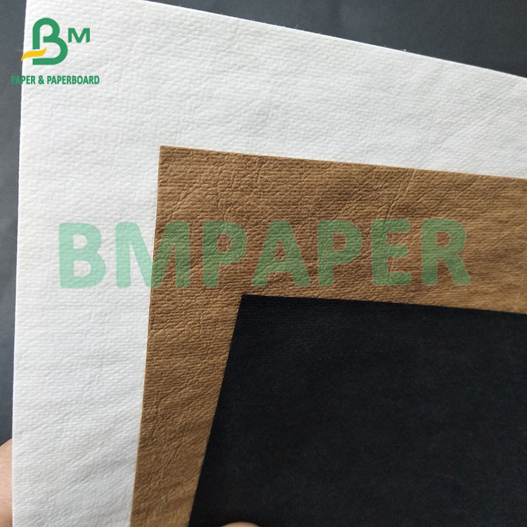 0.35mm, 0.55mm White Black Washed Kraft Fabric Paper For Making Bag 