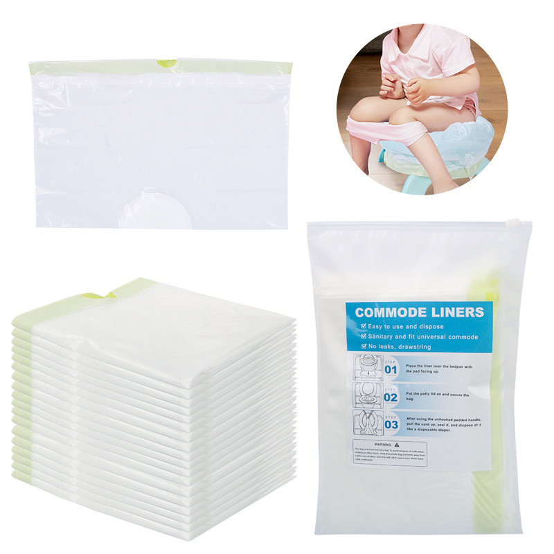 Customized Travel Potty Refill Bags With Absorbent Pads, Disposable Potty Chair Liners