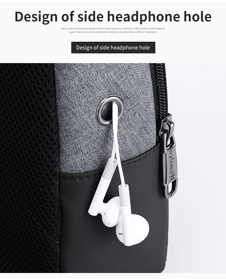 Wholesale OEM custom logo men waterproof light Korean style crossbody trend mens chest bag sling bag