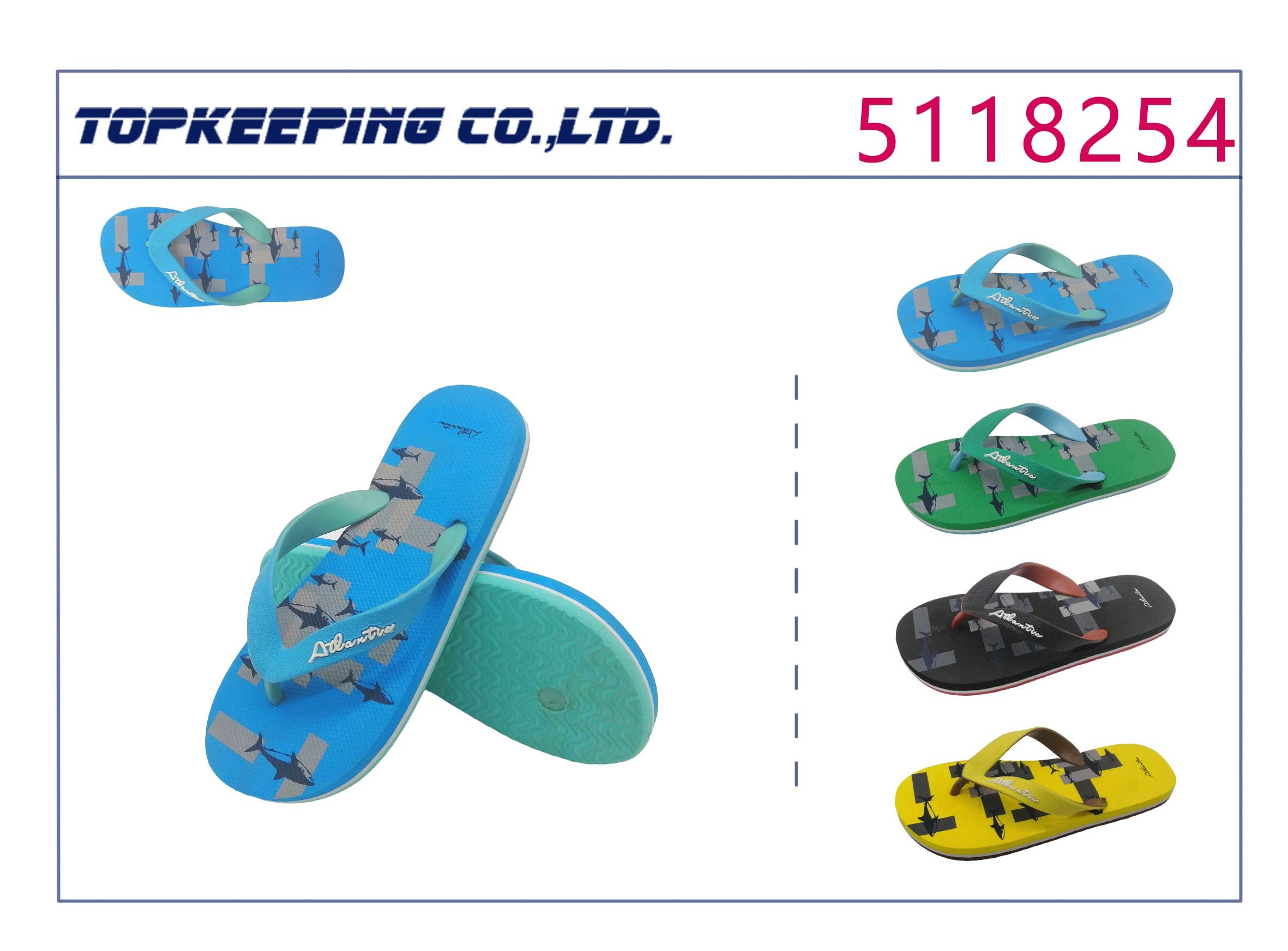 Summer Blue Kid Flip Flop Beach PVC Trap Rubber Sole Flip Flop