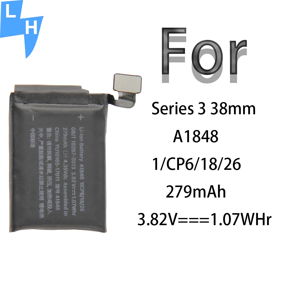 Stock Replacement A1848 Battery for Apple Watch Series 3 38mm RECHARGABLE and Durable