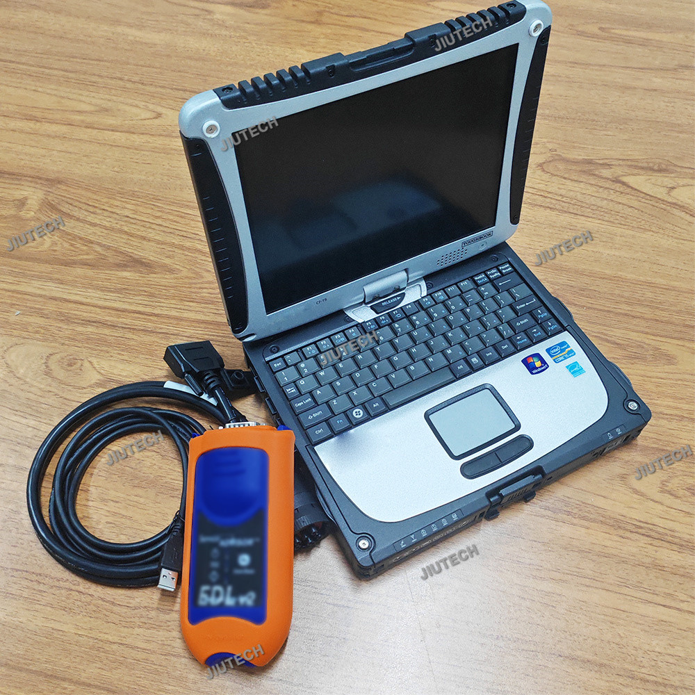 Electronic Data Link Diagnostic Tool for EDL V2 Construction Heavy Equipment Truck Diagnostic Scanner Tool with Cf19 PC