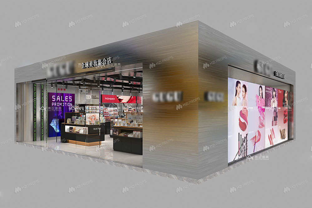 Kurinam Series Cosmetic Store Display Shelf Customizable 86 Sqm for Skincare Store Design