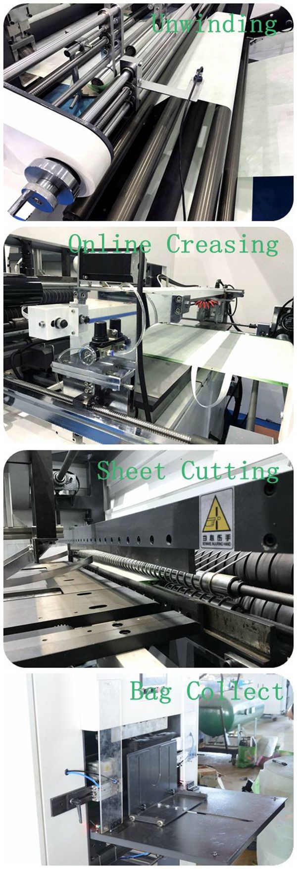 One Time Finish Non Woven Box Bag Making Machine With Handle Sealing Attached