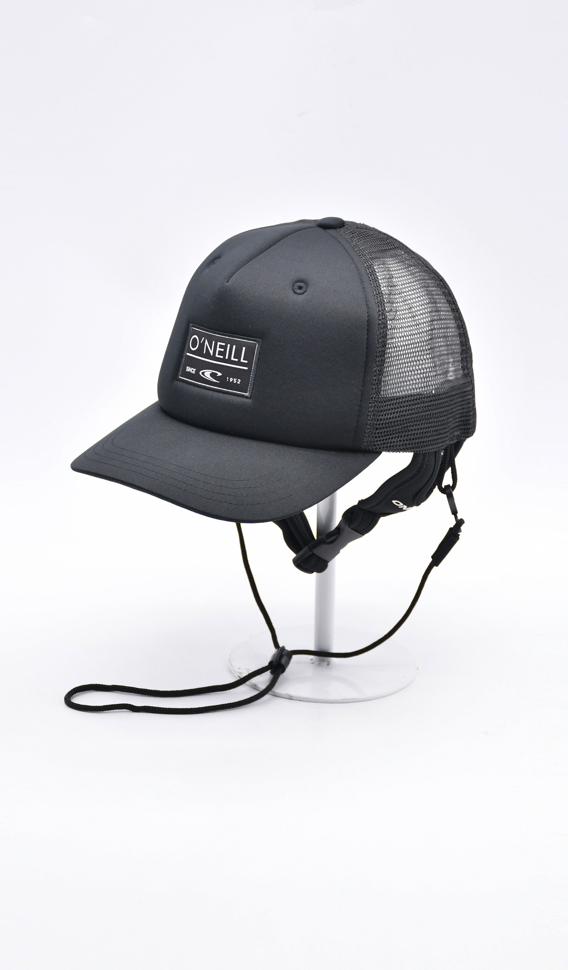 Black 5 Panel Sport Trucker Hat Polyester Mesh Back Embroidered Custom Logo