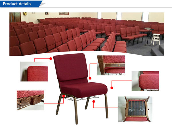 Church Wedding Steel Banquet Chair Stackable Burgundy Banquet Chairs
