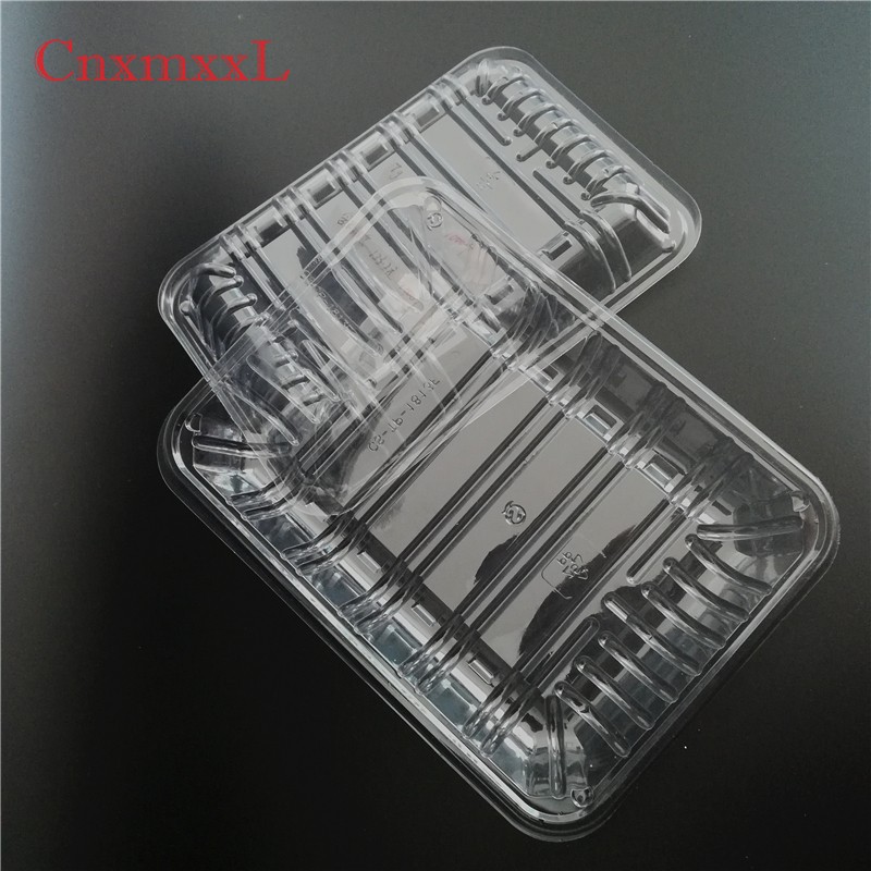 Biodegradable 18cm Clear Plastic Tray Containers 7g Round Salad Packaging