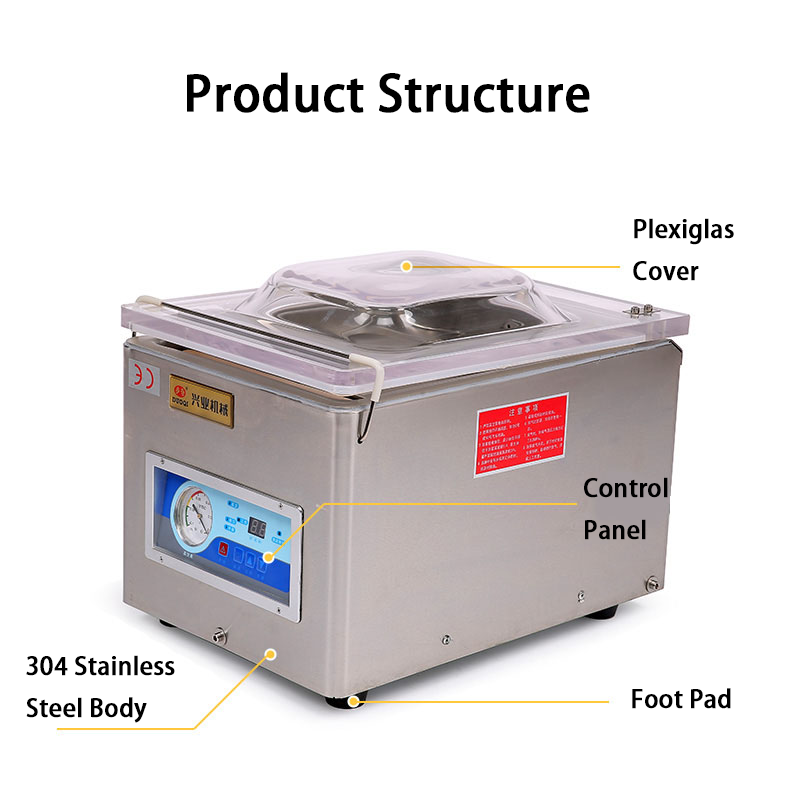Stable Operation Industrial Food Vacuum Sealer Energy Saving With High Speed