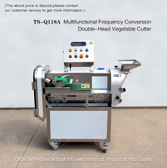 Double-head vegetable cutting machine conveyor belt can be removed Ginger Potato Carrot radish Taro Sweet potato Yam corn Saiko persimmon Leafy