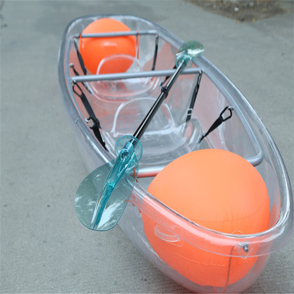 Two Person See Through Kayak Polycarbonate Resin Hull Material With Rudder