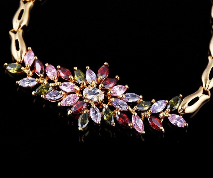 Fashion Ladies Bracelet Bangle Party Adjustable Bangle Jewelry Color Big Flower Shape Cuibc Zircon Bracelet For Gift