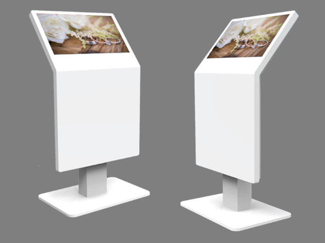 floor Standing LCD Outdoor Advertising Kiosk Toughened Glass Panel