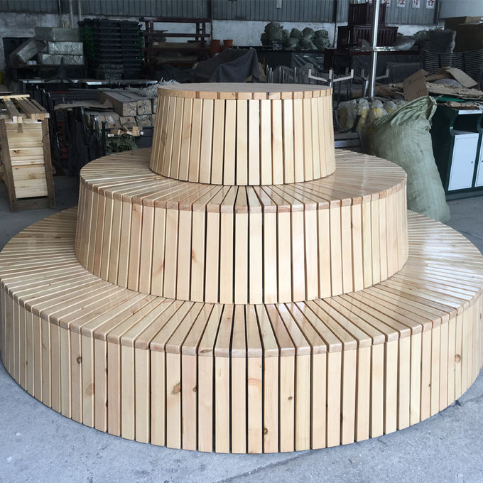 Haoyida 2900*450mm Backless Wooden Round Tree Bench