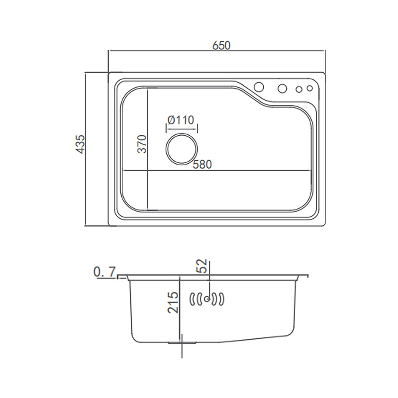 AG5515 SUS304 Stainless Steel Kitchen Sink , Rectangle Single Bowl Undermount Sink