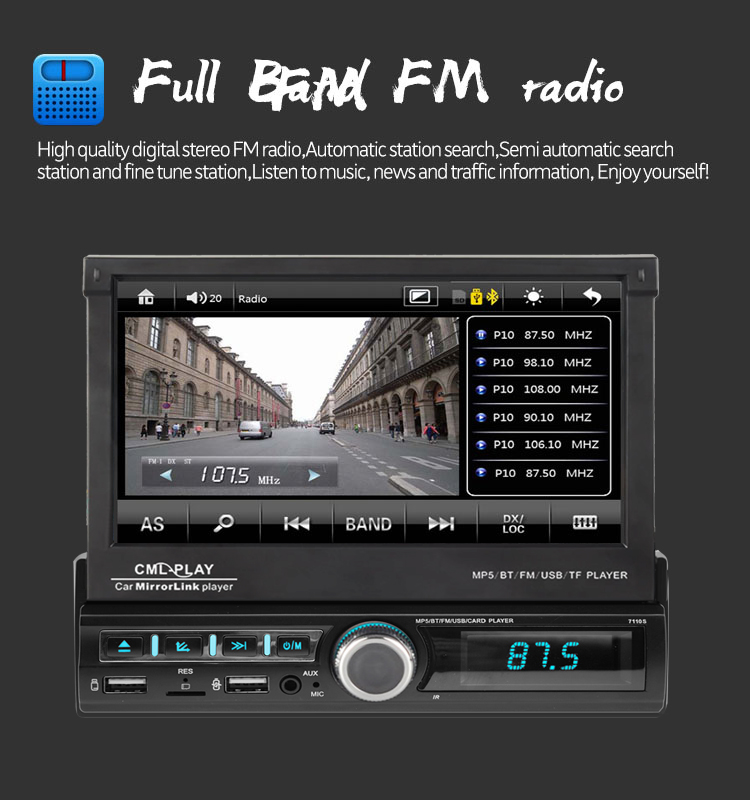 USB MP3 MMC WMA Car MP5 Player 1 Din Car Radio Autoradio Car Stereo