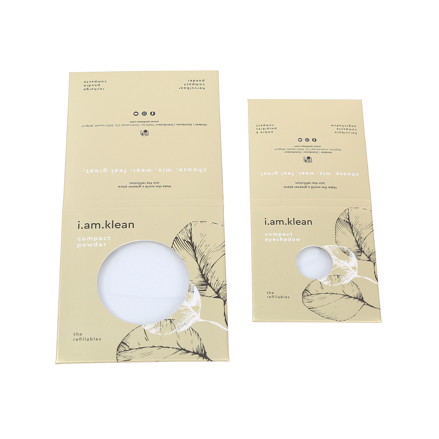 Matte Gold Eyeshadow Envelope Packaging Recycled Pantone Printing With Round Window