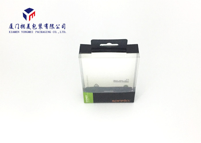 PET Plastic Box Hang Strip On Top Not Easily Deformed Full White Color Backside