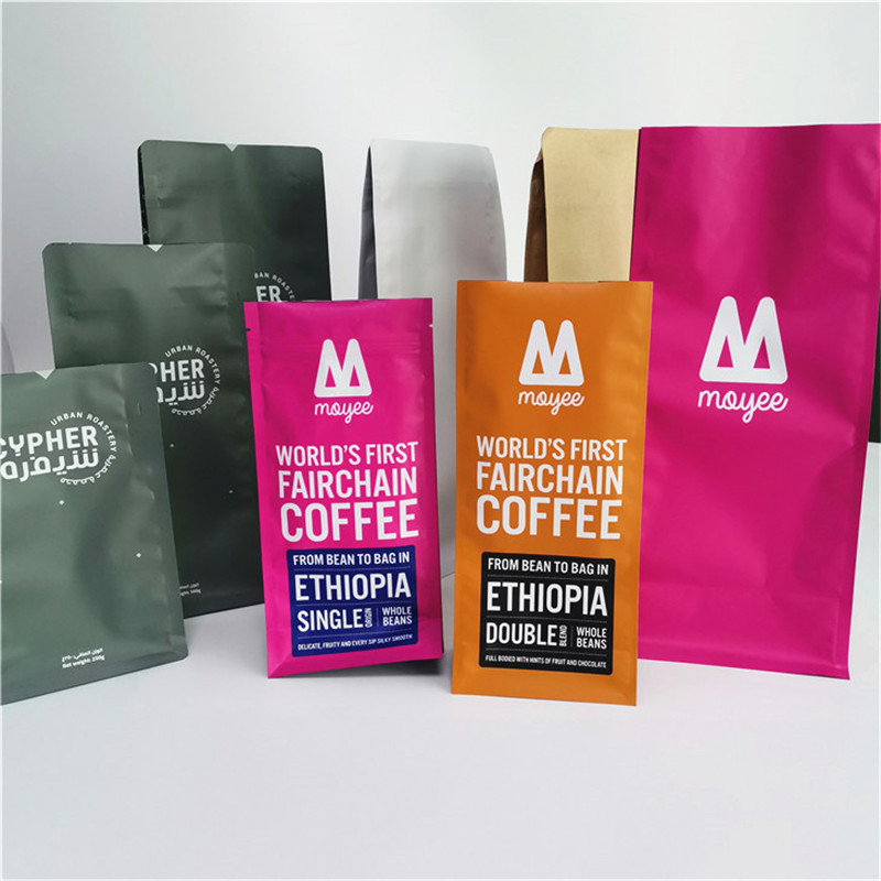 Stand Up Resealable Mylar Bags Recyclable Food Packaging Material With Zipper