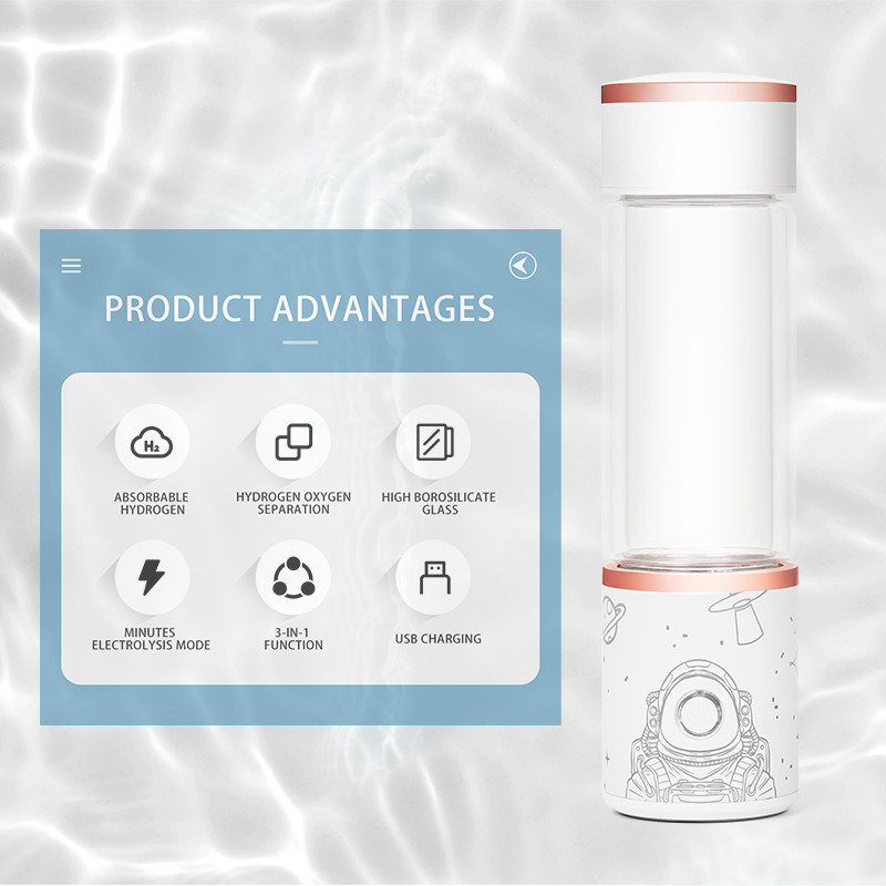 Reduce Fatigue 310ml Hydrogen Rich Water Cup WEIZI High Borosilicate Glass