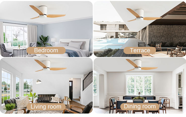 45" ABS Blades LED Ceiling Fan with 3000k/4000k/6000k Color Temperature and Small Size