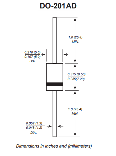 Schottky Barrier Rectifier Diode SB540 SB560 SB5100 SB5150 SB5B0 0
