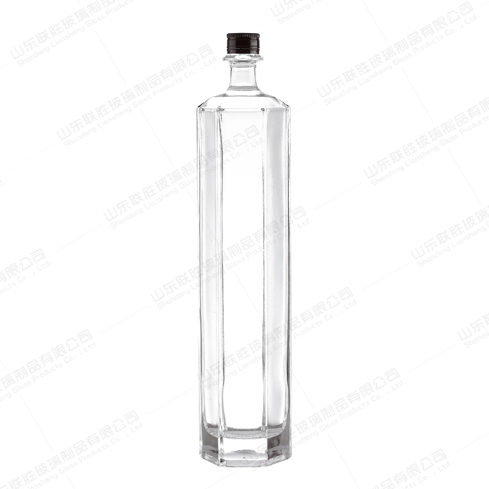 Surface Handling Hot Stamping 500ml Hexagon Glass Bottle for Wine and Handling