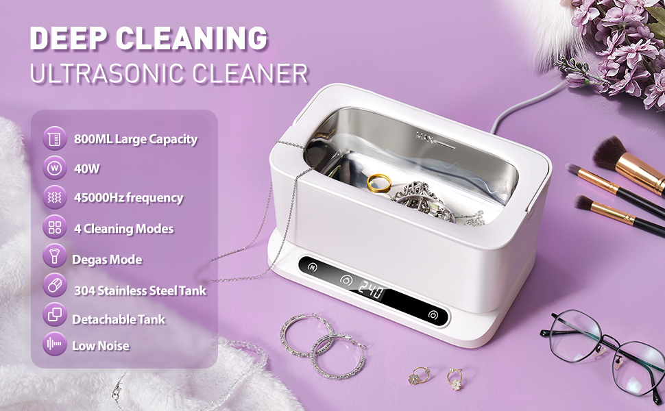 220V 45KHz Ultrasonic Cleaner 800ml With Digital Timer Polishing