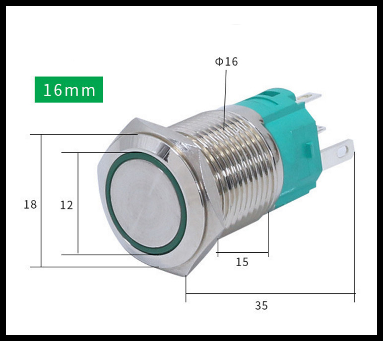 IP66 RoHS Waterproof Keyboard Button LED Illuminated Metal Button