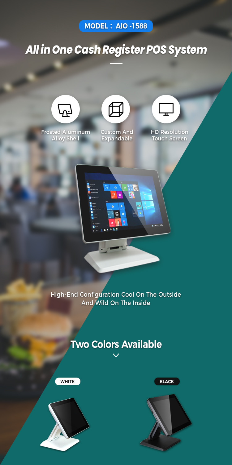 Full Aluminium 1024*768 Windows POS System Touch Screen For Restaurant
