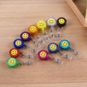 Buy cheap plastic smiley face badge reel product