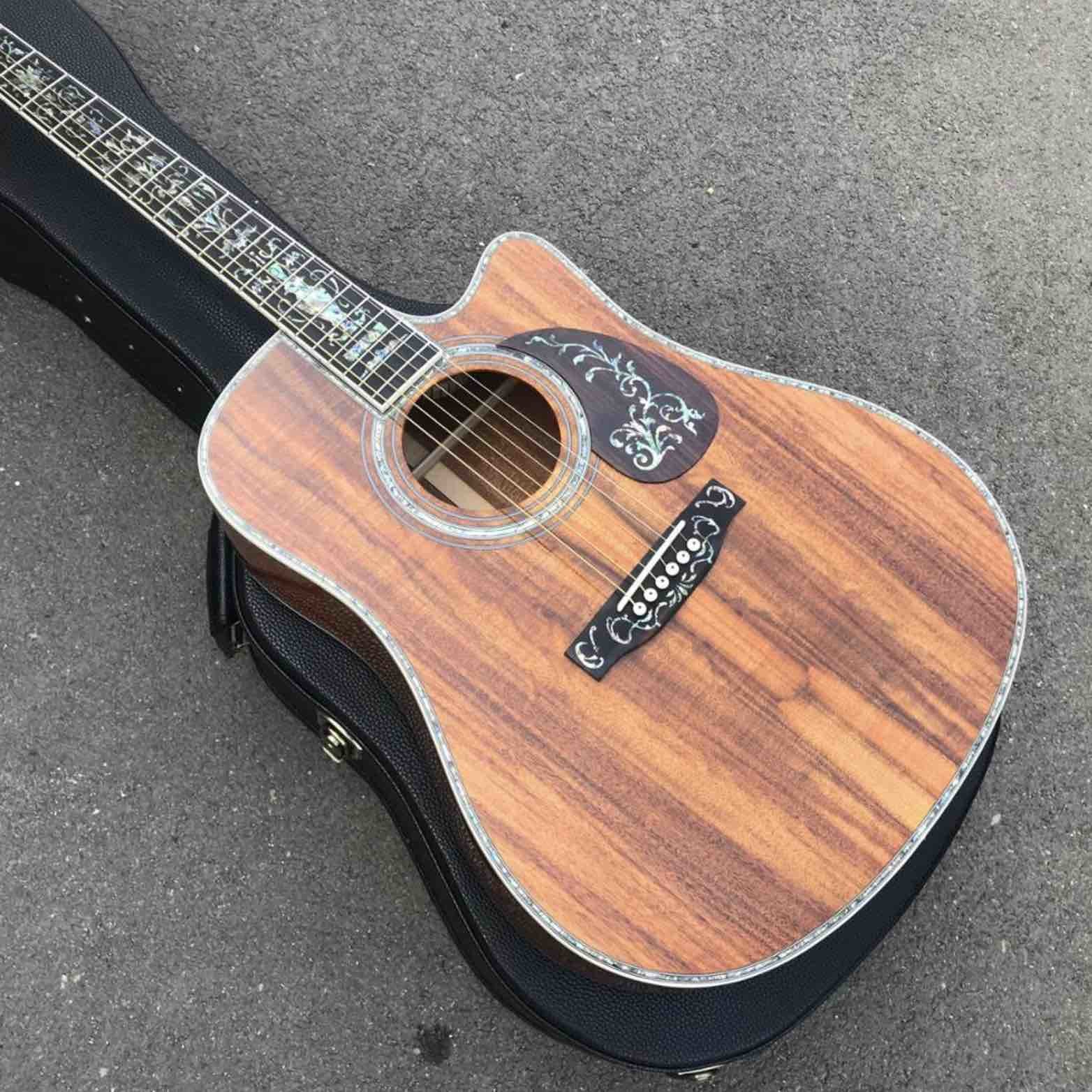 Real Abalone Inlay 41 Inch KOA Wood D45KC Classic Acoustic Guitar With Fishman 301 EQ