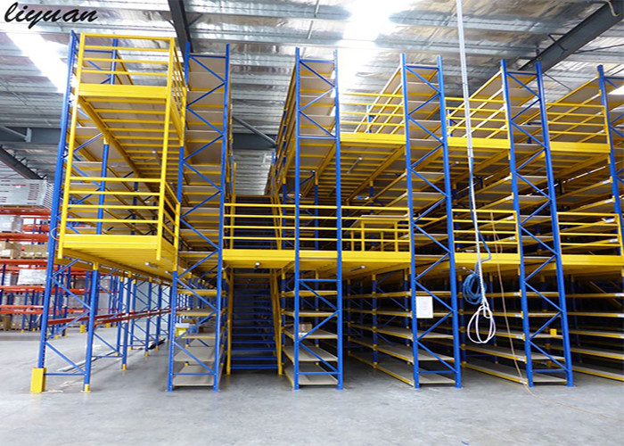 Multi Layers Shelves Mezzanine Racking System Steel Platform Flooring Customized