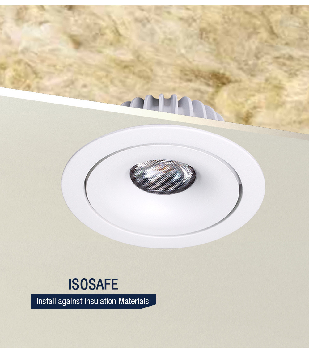 Aluminum COB LED Dimmable Downlight Multi Scene Flicker Free